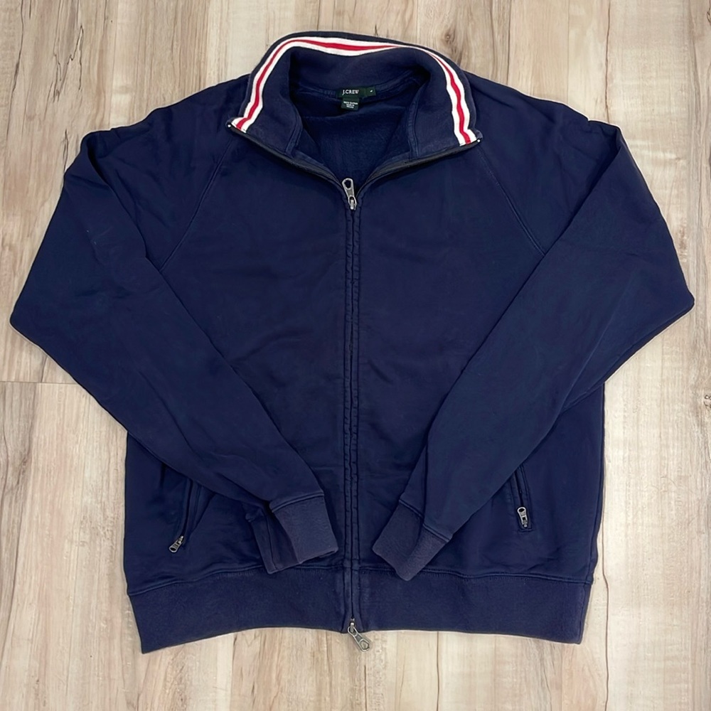 J Crew full zip lightweight sweatshirt in navy size men’s large